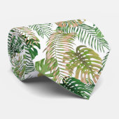 Tropischer Dschungel Blätter Design Necktie Krawatte (Gerollt)
