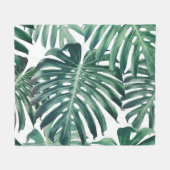 Tropischer Dschungel Blätter floraler Hintergrund Fleecedecke (Vorderseite (Horizontal))