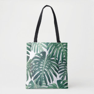 Tropischer Dschungel Blätter floraler Hintergrund Tasche