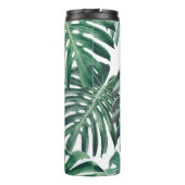 Tropischer Dschungel Blätter floraler Hintergrund Thermosbecher (Rückseite)