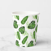 Tropischer Dschungel Blätter Grünes Botanisches Pa Pappbecher (Rückseite)