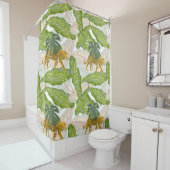Tropischer Dschungel Blätter & Leopard Badevorhang Duschvorhang (Beispiel)