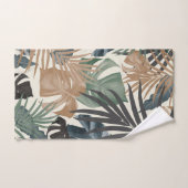 Tropischer Dschungel Blätter Muster #13a Badhandtuch Set (Handtuch)