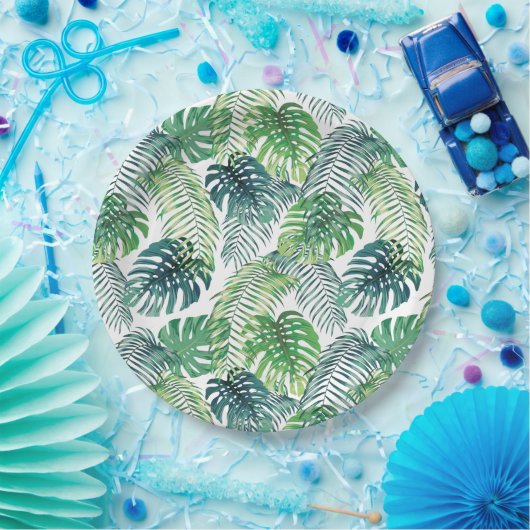 Tropischer Dschungel-Blätter Pappteller (Party)