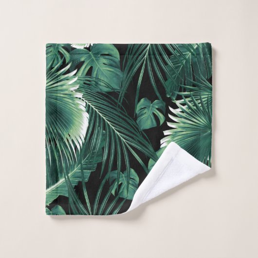 Tropischer Dschungel Blätter Traum Nr. 6 Badhandtuch Set (Waschlappen)