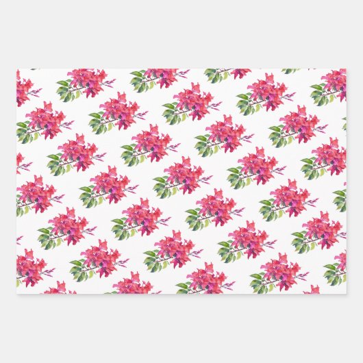 Tropischer Dschungel Blume Hibiskus frangipani Geschenkpapier Set (Vorderseite 3)