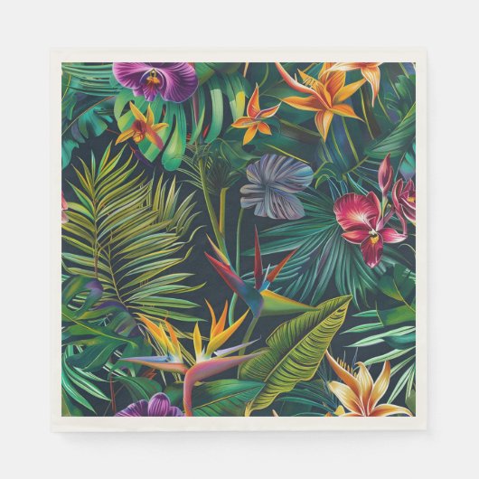 Tropischer Dschungel-Blume Serviette (Vorderseite)