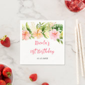 Tropischer Dschungel-Blumen-Geburtstag Serviette (Beispiel)