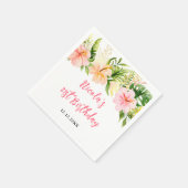 Tropischer Dschungel-Blumen-Geburtstag Serviette (Ecke)