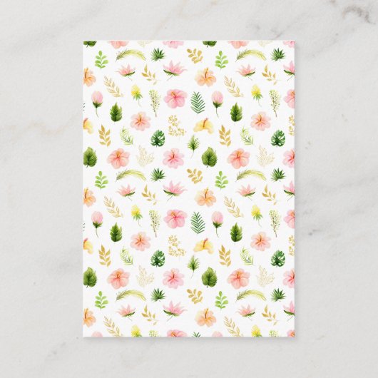 Tropischer Dschungel Blütendusche Windelwaschmasch Begleitkarte (Rückseite)