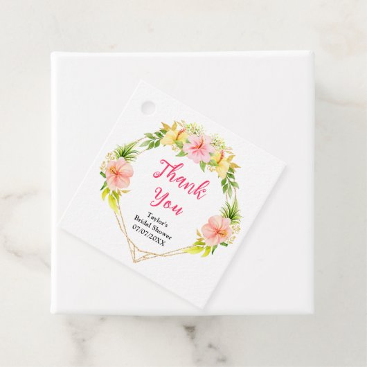 Tropischer Dschungel Brautparty Vielen Dank Geschenkanhänger (Beispiel)