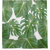 Tropischer Dschungel Elephant Ear Leaf Beach Boho Duschvorhang (Vorderseite)