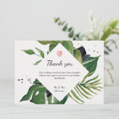 Tropischer Dschungel florale exotische schicke Hoc Dankeskarte (Stehend Vorderseite)