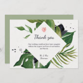 Tropischer Dschungel florale exotische schicke Hoc Dankeskarte (Vorne/Hinten)