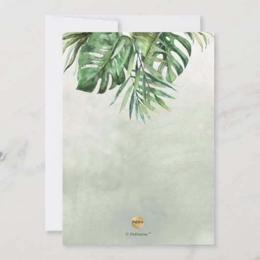 Tropischer Dschungel Frische Pasta machen Einladung (Rückseite)