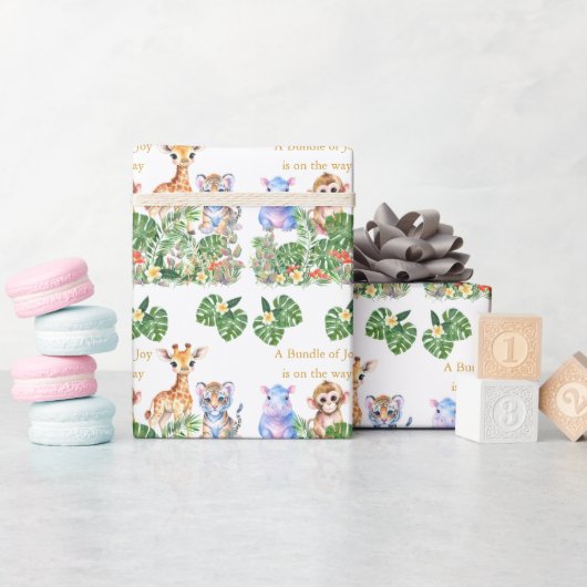 Tropischer Dschungel Geschenkpapier (Babyparty)