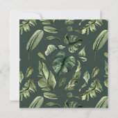 Tropischer Dschungel Grüne Hochzeit Einladung (Rückseite)