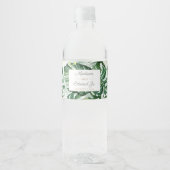 Tropischer Dschungel Grünes Brautparty Party Wasserflaschenetikett (Vorderseite)