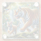 Tropischer Dschungel Harmonie Malerei Glasuntersetzer (Rückseite)