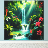 Tropischer Dschungel Leinwanddruck (Insitu (Holzboden))