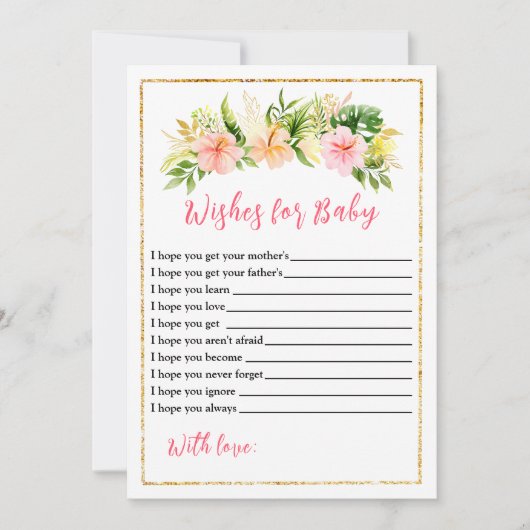 Tropischer Dschungel mit Blütendusche für Kinder Einladung (Vorderseite)