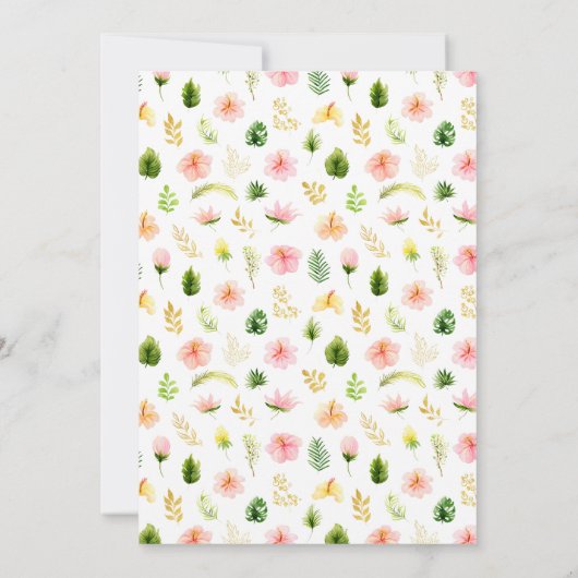 Tropischer Dschungel mit Blütendusche für Kinder Einladung (Rückseite)