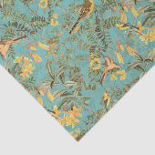 Tropischer Dschungel mit gelben Vögeln und Blume,  Seidenpapier (Ausschnitt)