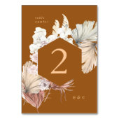 Tropischer Dschungel mit Pampas-Trockenrasen Tischnummer (Vorderseite)