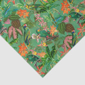 Tropischer Dschungel mit Papageien und Blume - grü Seidenpapier (Ausschnitt)