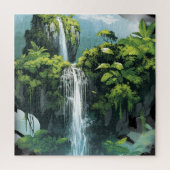 Tropischer Dschungel mit Wasserfall Puzzle (Vertikal)