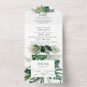 Tropischer Dschungel mit Wasserfarbe - alles in ei All In One Einladung (Innen Boden)