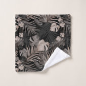 Tropischer Dschungel Night Blätter 8 - Wiederholun Badhandtuch Set (Waschlappen)