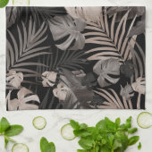 Tropischer Dschungel Night Blätter 8 - Wiederholun Geschirrtuch (Gefaltet)