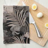 Tropischer Dschungel Night Blätter 8 - Wiederholun Geschirrtuch (Viertel Falte)