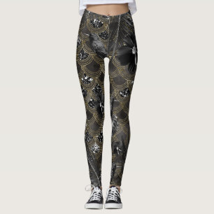 Tropischer Dschungel Noir Scales Glam 1 Leggings