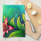 Tropischer Dschungel - Oasis Design Geschirrtuch (Viertel Falte)