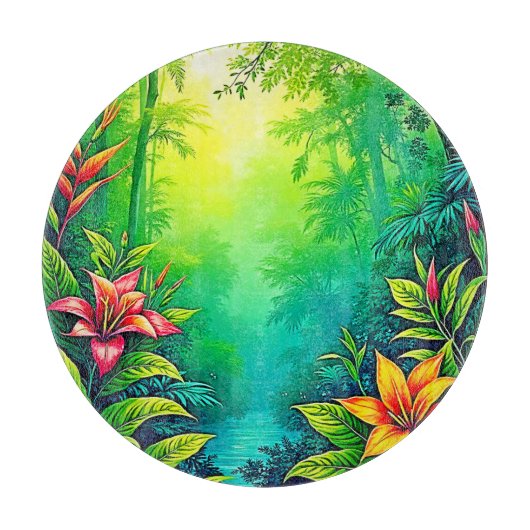Tropischer Dschungel - Oasis Design Schneidebrett (Vorderseite)