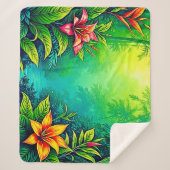 Tropischer Dschungel - Oasis Design Sherpadecke (Vorderseite)