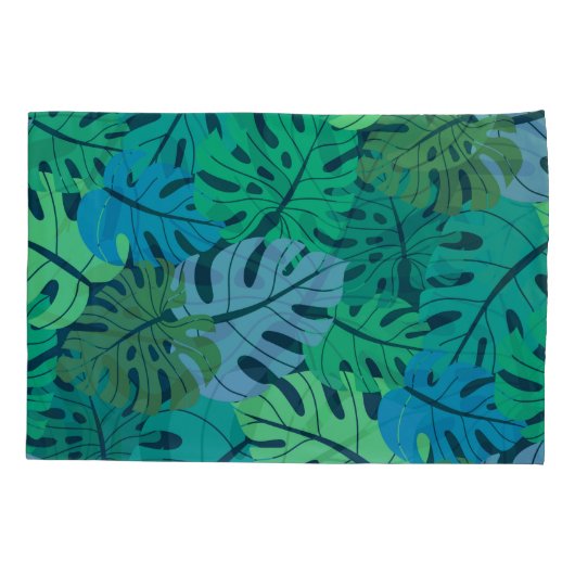 Tropischer Dschungel Palm Nahtloses Muster Kissenbezug (Rückseite)