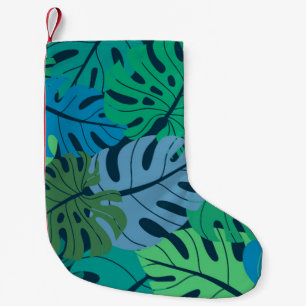 Tropischer Dschungel Palm Nahtloses Muster Kleiner Weihnachtsstrumpf