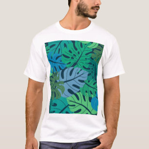 Tropischer Dschungel Palm Nahtloses Muster T-Shirt