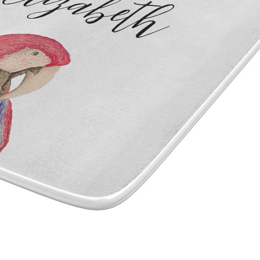 Tropischer Dschungel-Papagei Zeichne farbenfrohe M Schneidebrett (Ecke)