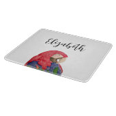 Tropischer Dschungel-Papagei Zeichne farbenfrohe M Schneidebrett (Ecke)