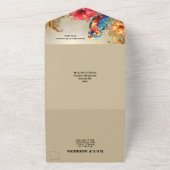 Tropischer Dschungel Papageien Hibiskus Insel beig All In One Einladung (Außenbereich)