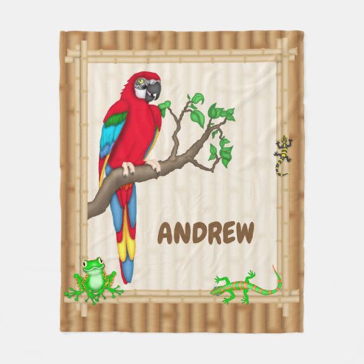 Tropischer Dschungel Personalisierte Decke (Vorderseite)