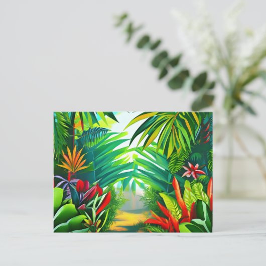 Tropischer Dschungel Postkarte (Stehend Vorderseite)