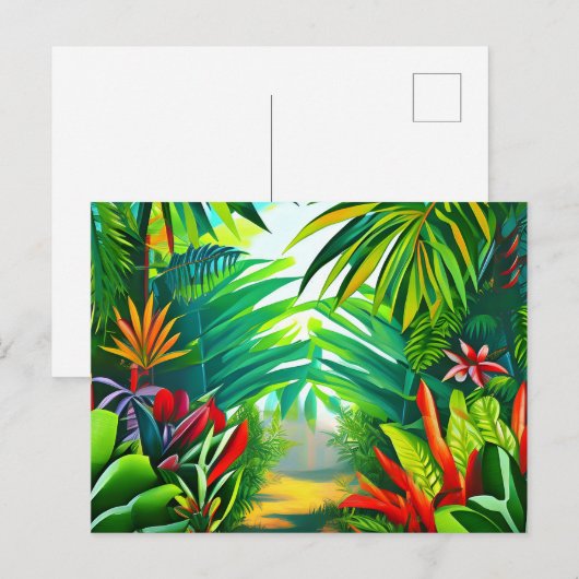 Tropischer Dschungel Postkarte (Vorne/Hinten)