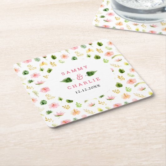 Tropischer Dschungel Rechteckiger Pappuntersetzer (angewinkelt)