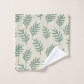 Tropischer Dschungel Regenwald Fern Blätter Muster Badhandtuch Set (Waschlappen)