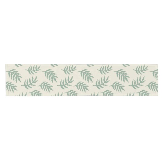 Tropischer Dschungel Regenwald Fern Blätter Muster Kurzer Tischläufer (Horizontal)